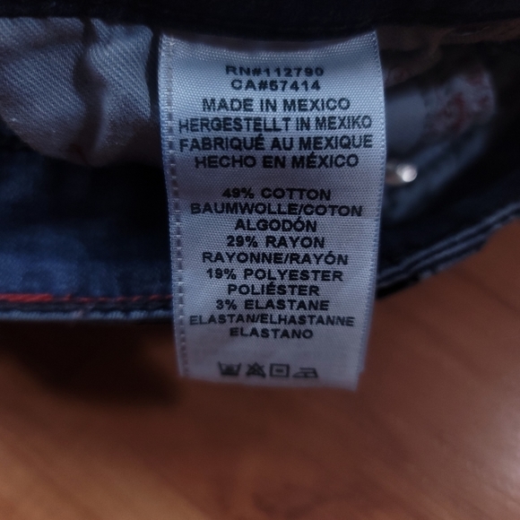 TRUE RELIGION  CURVY SKINNY FLP MIDNIGHT SN WASH RAW Hem Size26 - Picture 10 of 11